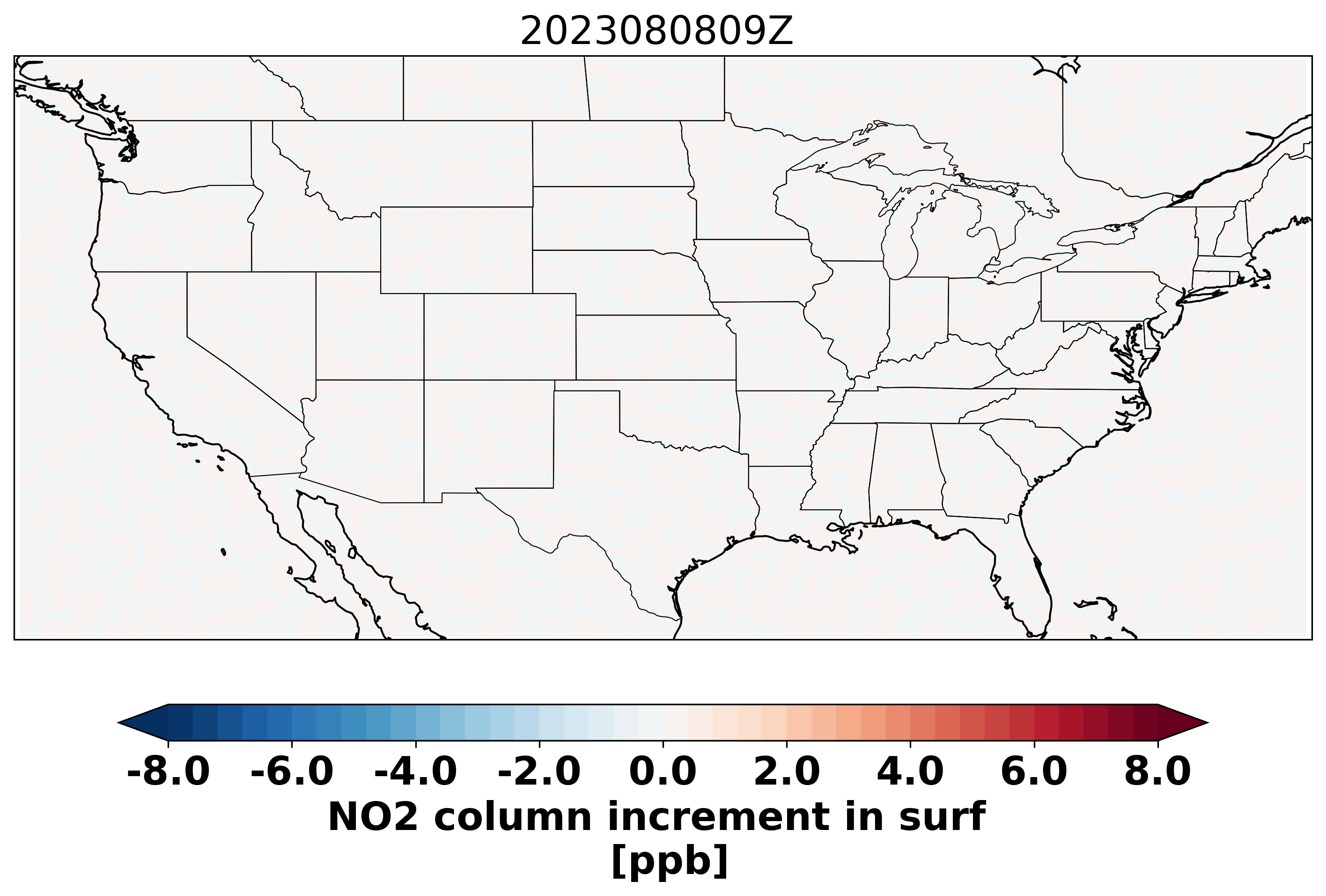 NO2 surface increment